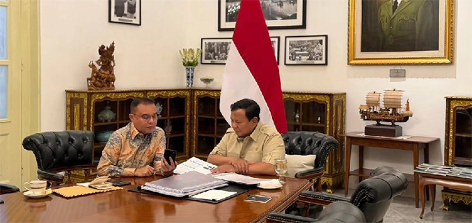 Prabowo Kembali 4 Mata dengan Dasco Diskusikan Ojol & Haji